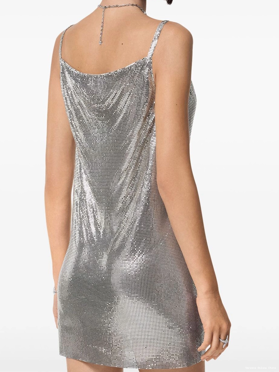 Affordable mini mesh cowl-neck Versace dress Women 0710